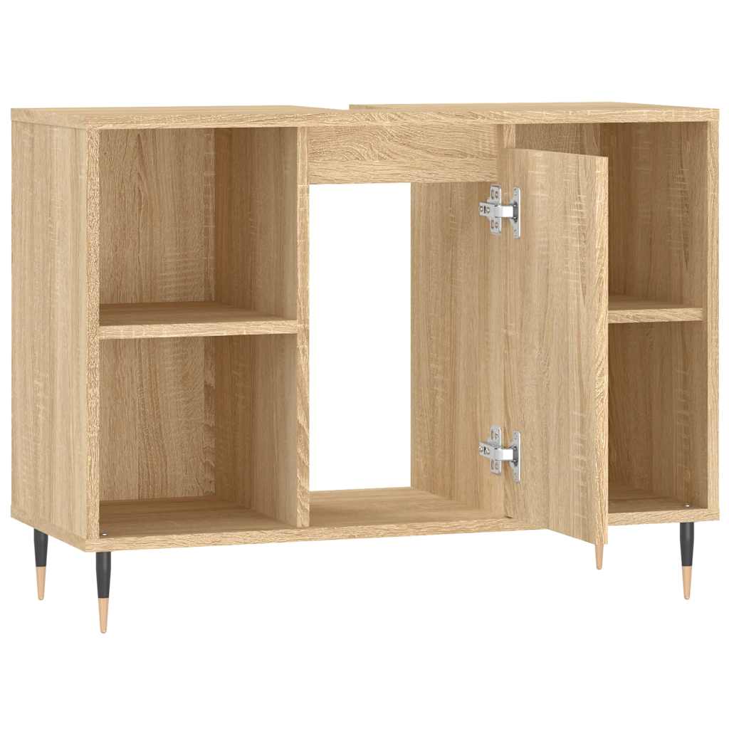 vidaXL Badschrank Sonoma-Eiche 80x33x60 cm Holzwerkstoff