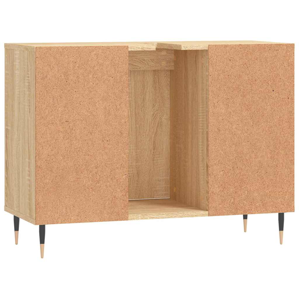 vidaXL Badschrank Sonoma-Eiche 80x33x60 cm Holzwerkstoff