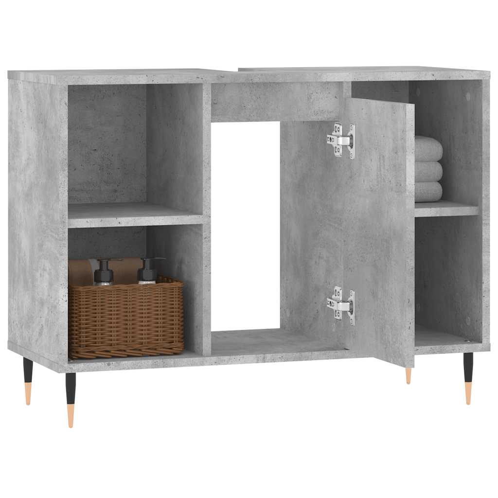 vidaXL Badschrank Betongrau 80x33x60 cm Holzwerkstoff