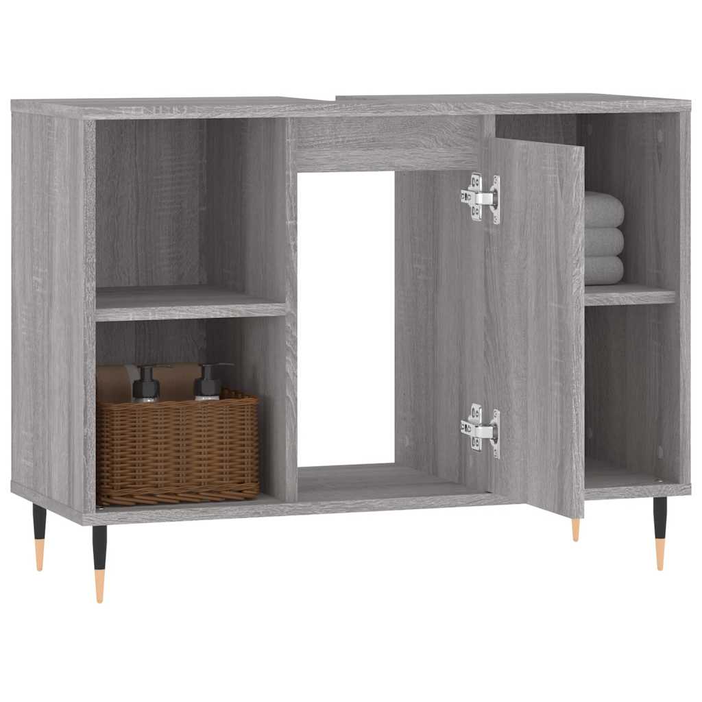 vidaXL Badschrank Grau Sonoma 80x33x60 cm Holzwerkstoff