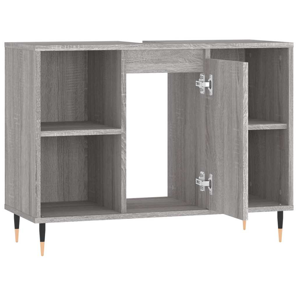 vidaXL Badschrank Grau Sonoma 80x33x60 cm Holzwerkstoff