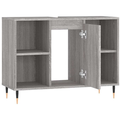 vidaXL Badschrank Grau Sonoma 80x33x60 cm Holzwerkstoff