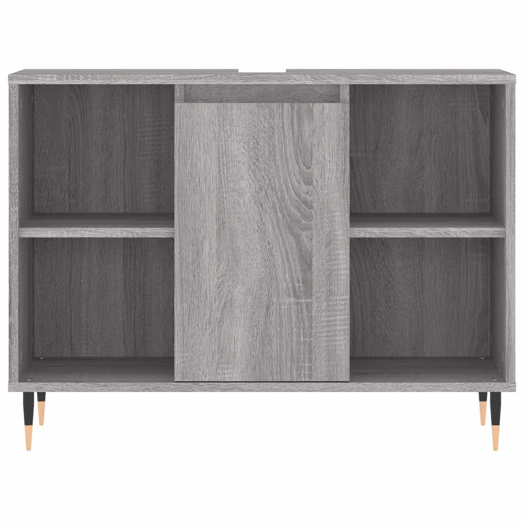 vidaXL Badschrank Grau Sonoma 80x33x60 cm Holzwerkstoff