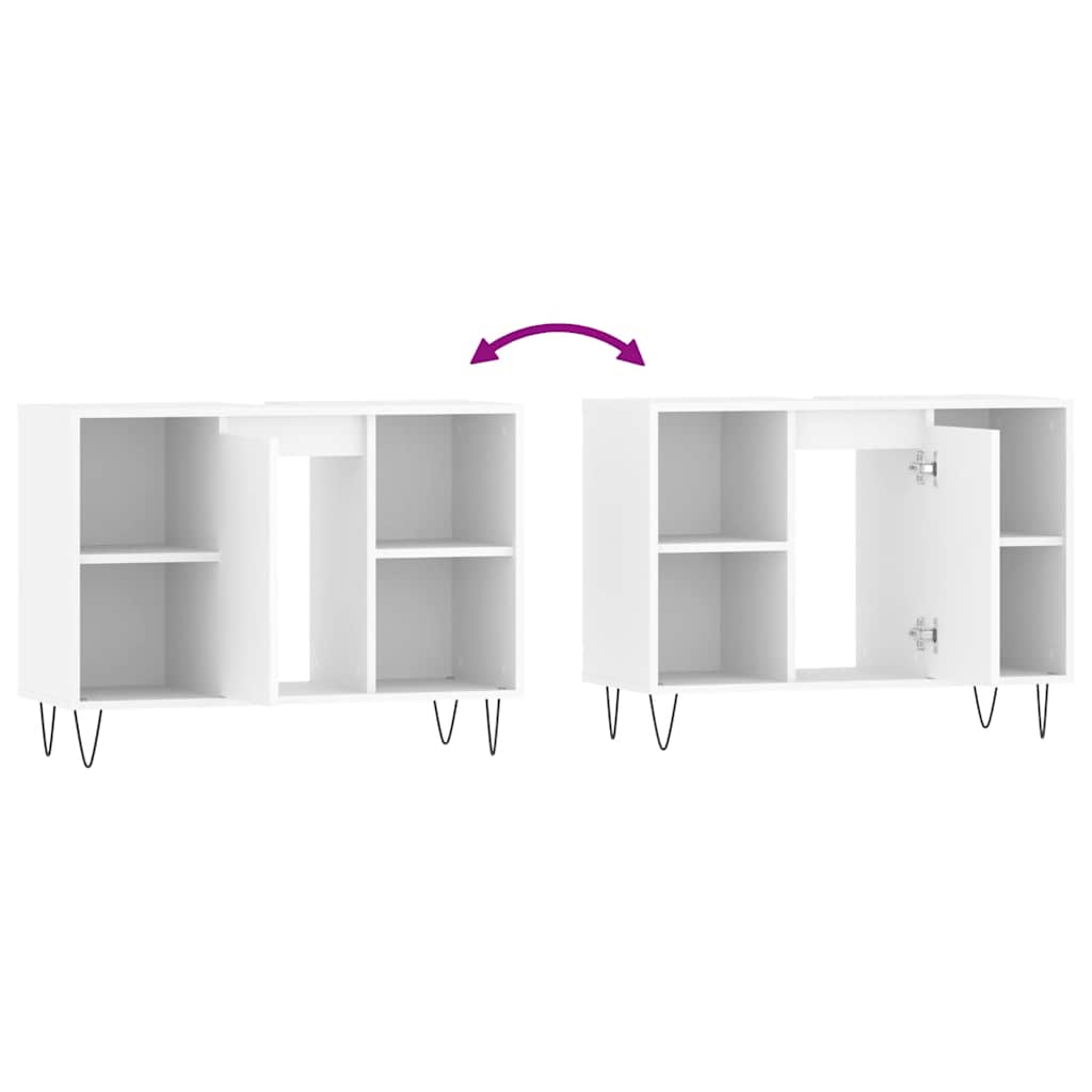 vidaXL Badschrank Weiß 80x33x60 cm Holzwerkstoff