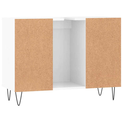 Badschrank Hochglanz-Weiß 80x33x60 cm Holzwerkstoff