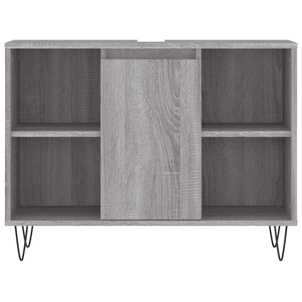 vidaXL Badschrank Grau Sonoma 80x33x60 cm Holzwerkstoff