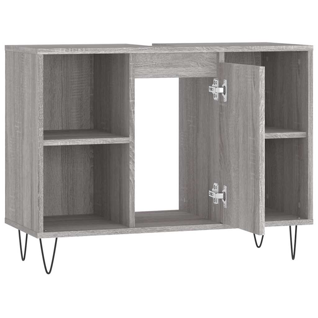 vidaXL Badschrank Grau Sonoma 80x33x60 cm Holzwerkstoff