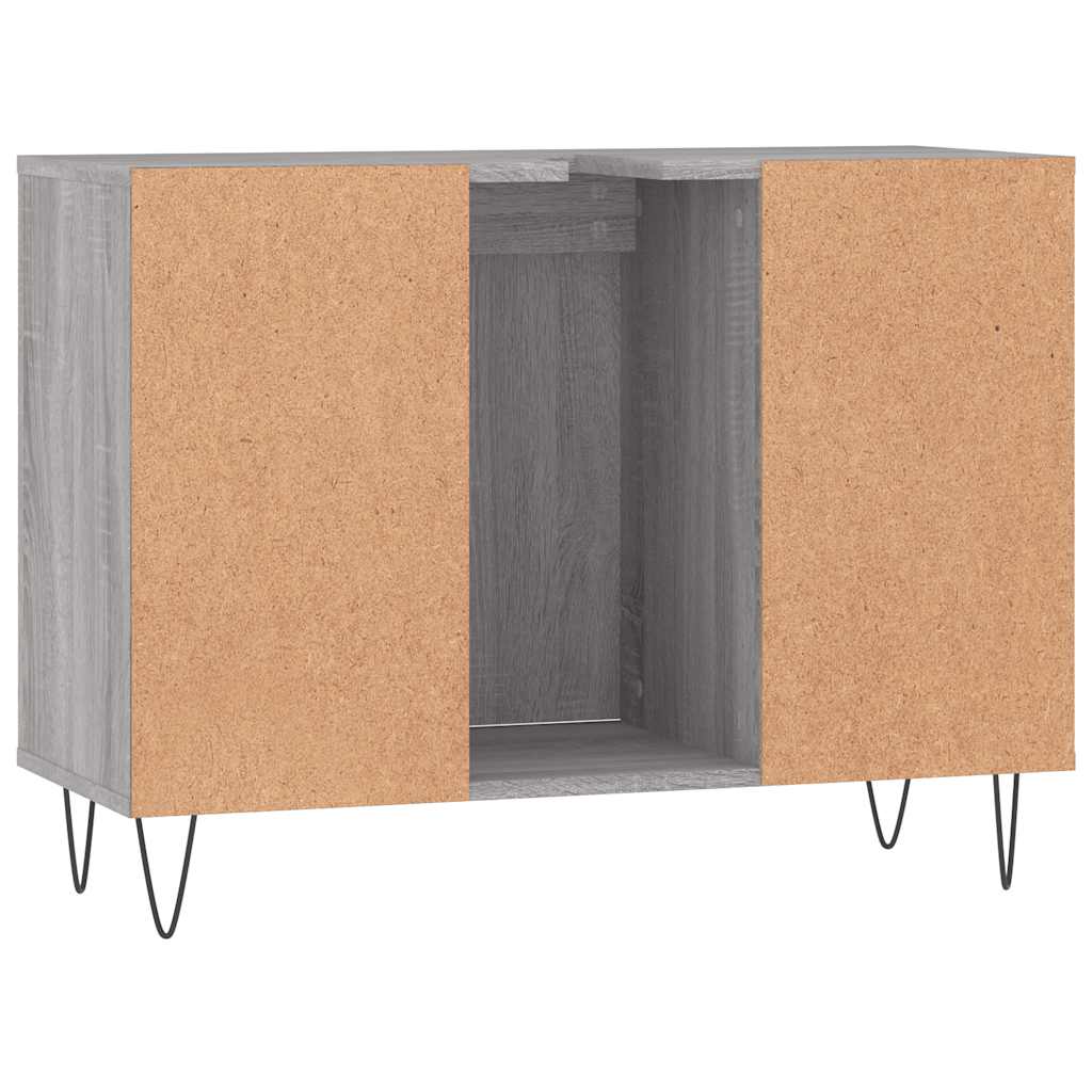 vidaXL Badschrank Grau Sonoma 80x33x60 cm Holzwerkstoff