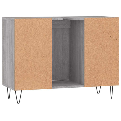 vidaXL Badschrank Grau Sonoma 80x33x60 cm Holzwerkstoff