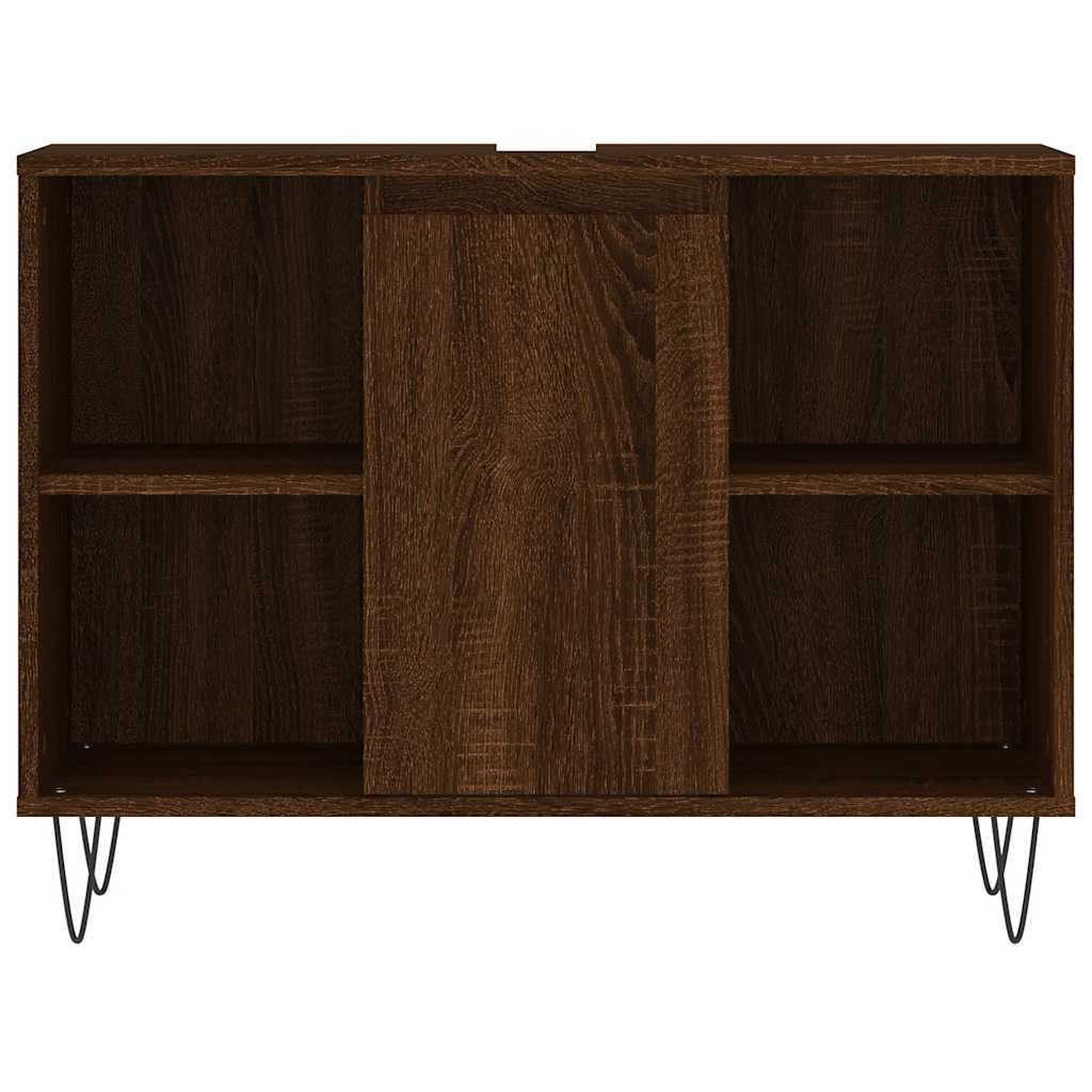 vidaXL Badschrank Braun Eichen-Optik 80x33x60 cm Holzwerkstoff