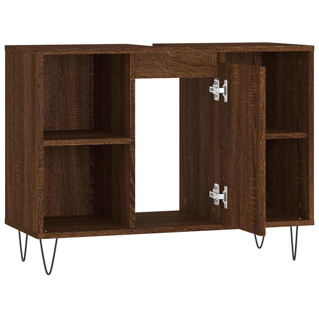 vidaXL Badschrank Braun Eichen-Optik 80x33x60 cm Holzwerkstoff