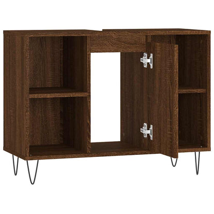 vidaXL Badschrank Braun Eichen-Optik 80x33x60 cm Holzwerkstoff