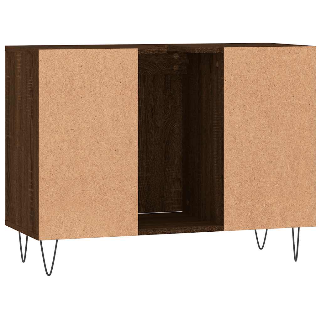 vidaXL Badschrank Braun Eichen-Optik 80x33x60 cm Holzwerkstoff
