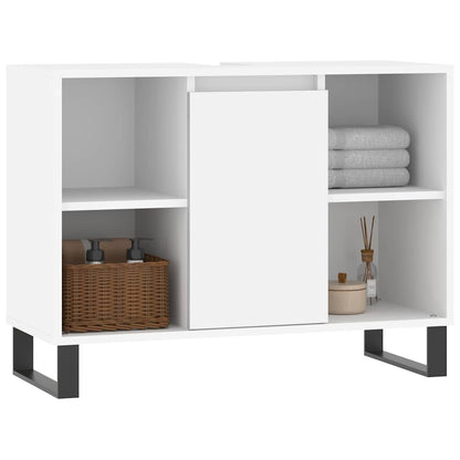 vidaXL Meuble sous lavabo blanc 80x33x60 cm Bois d'ingénierie