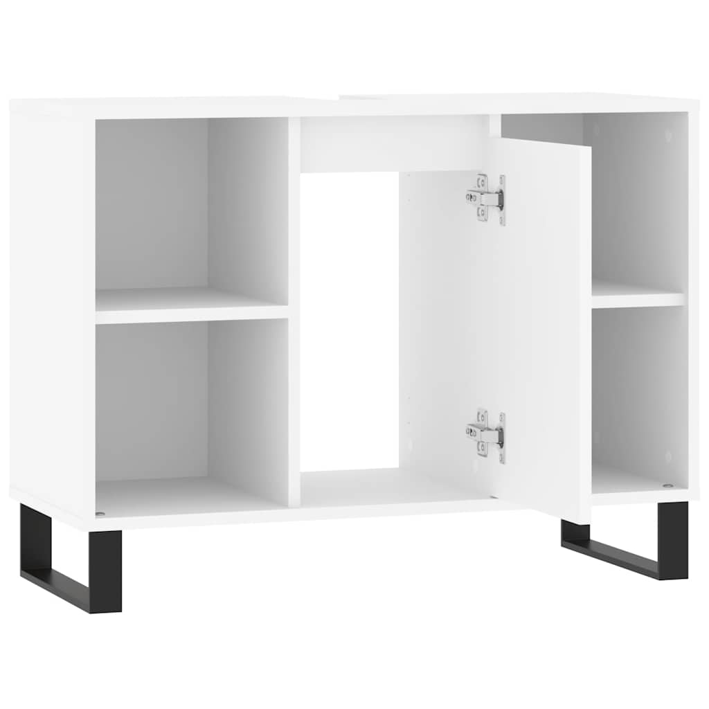 vidaXL Meuble sous lavabo blanc 80x33x60 cm Bois d'ingénierie