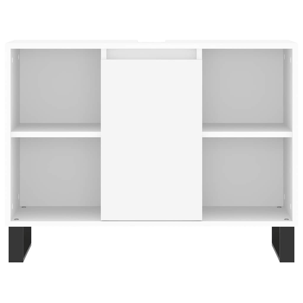 vidaXL Meuble sous lavabo blanc 80x33x60 cm Bois d'ingénierie