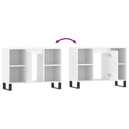 vidaXL Meuble sous lavabo blanc 80x33x60 cm Bois d'ingénierie