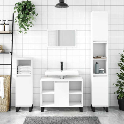 vidaXL Meuble sous lavabo blanc 80x33x60 cm Bois d'ingénierie