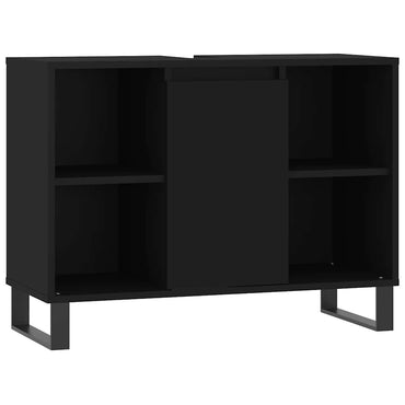 vidaXL Badschrank Schwarz 80x33x60 cm Holzwerkstoff