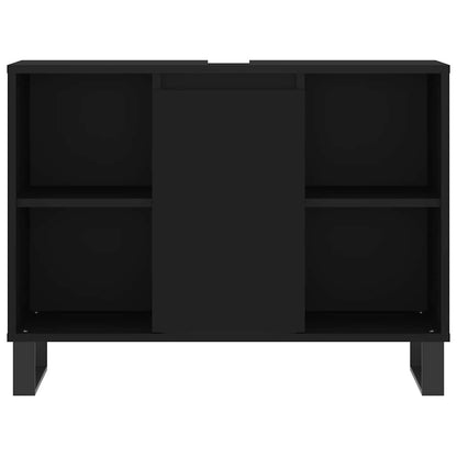 vidaXL Badschrank Schwarz 80x33x60 cm Holzwerkstoff