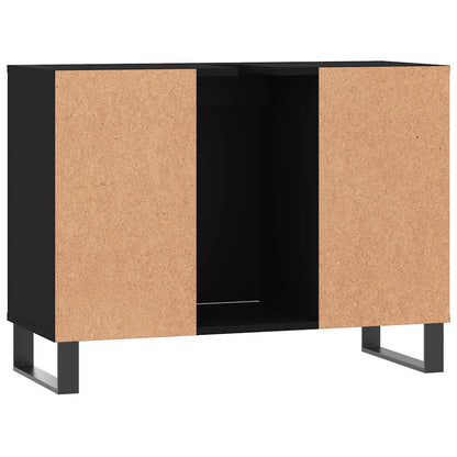 vidaXL Badschrank Schwarz 80x33x60 cm Holzwerkstoff
