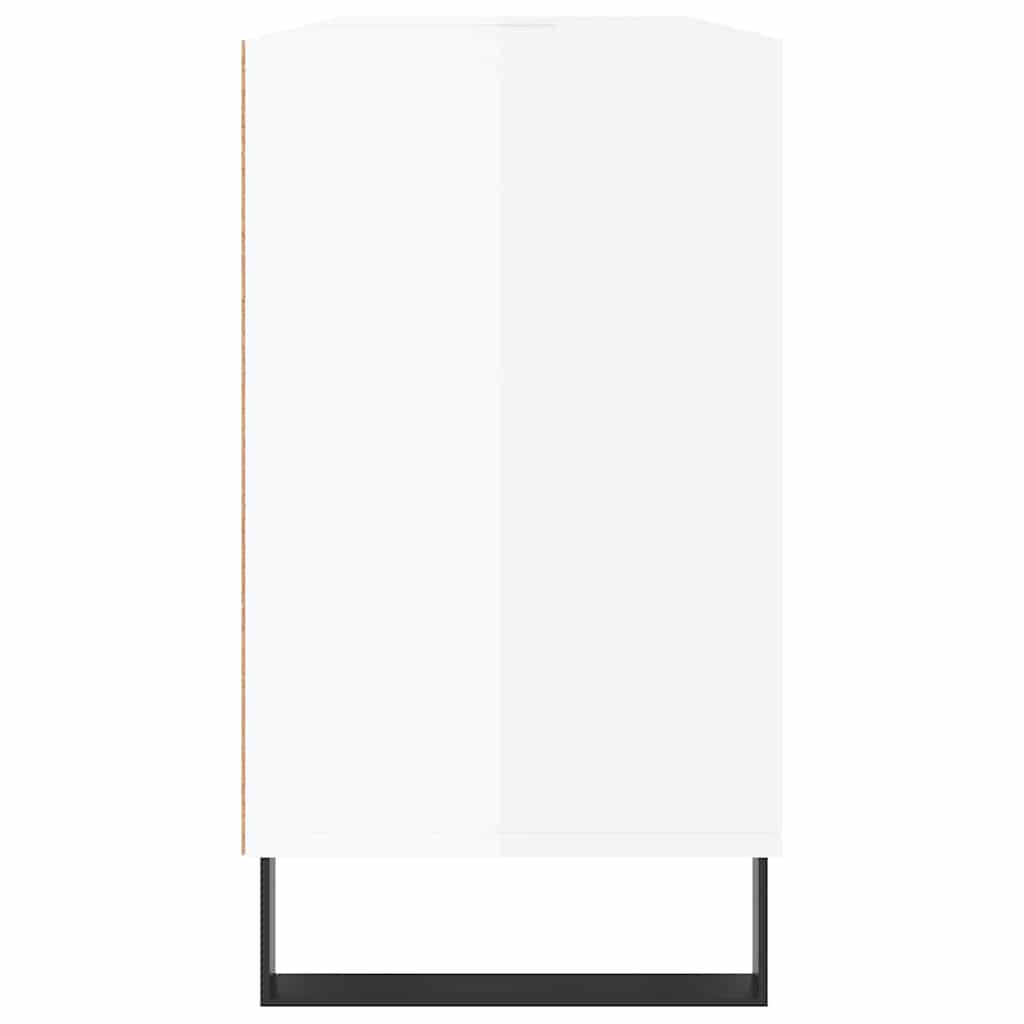 vidaXL Badschrank Hochglanz-Weiß 80x33x60 cm Holzwerkstoff