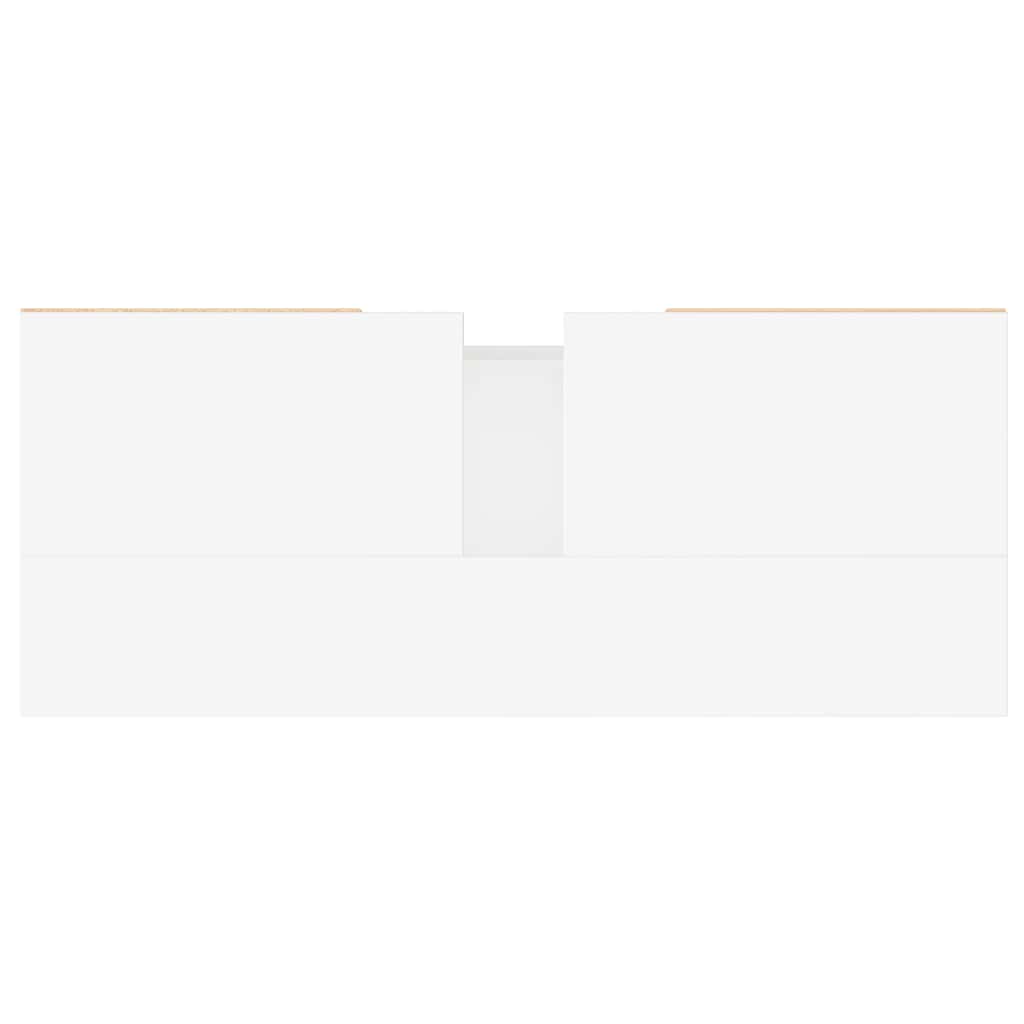 vidaXL Badschrank Hochglanz-Weiß 80x33x60 cm Holzwerkstoff