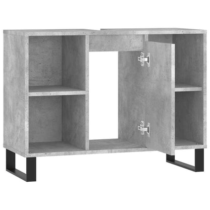 vidaXL Badschrank Betongrau 80x33x60 cm Holzwerkstoff