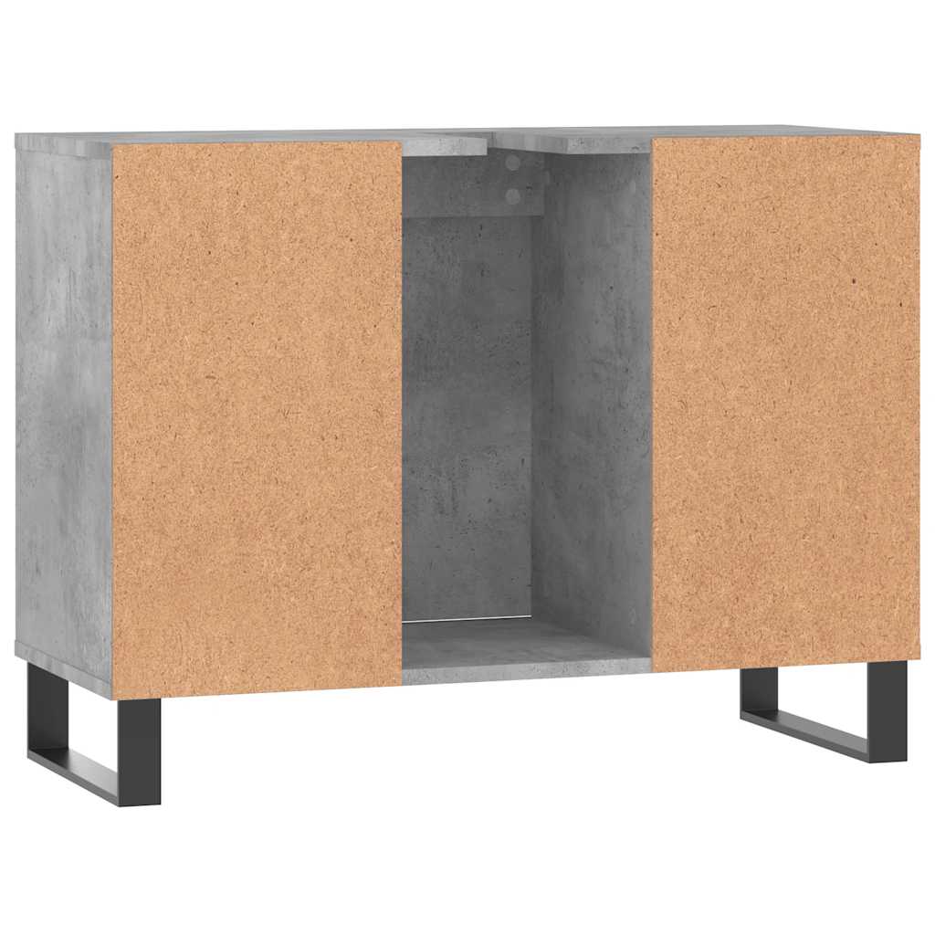 vidaXL Badschrank Betongrau 80x33x60 cm Holzwerkstoff