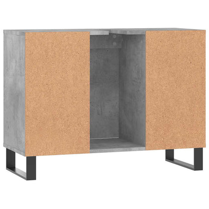 vidaXL Badschrank Betongrau 80x33x60 cm Holzwerkstoff