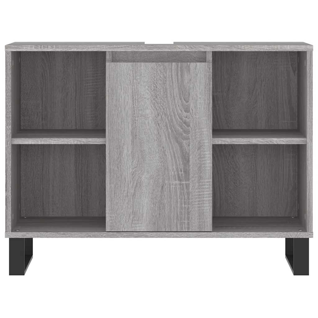 vidaXL Badschrank Grau Sonoma 80x33x60 cm Holzwerkstoff