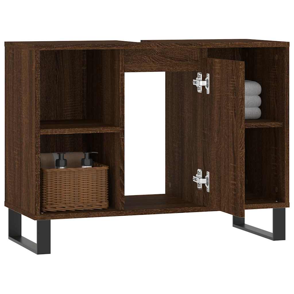 vidaXL Badschrank Braun Eichen-Optik 80x33x60 cm Holzwerkstoff