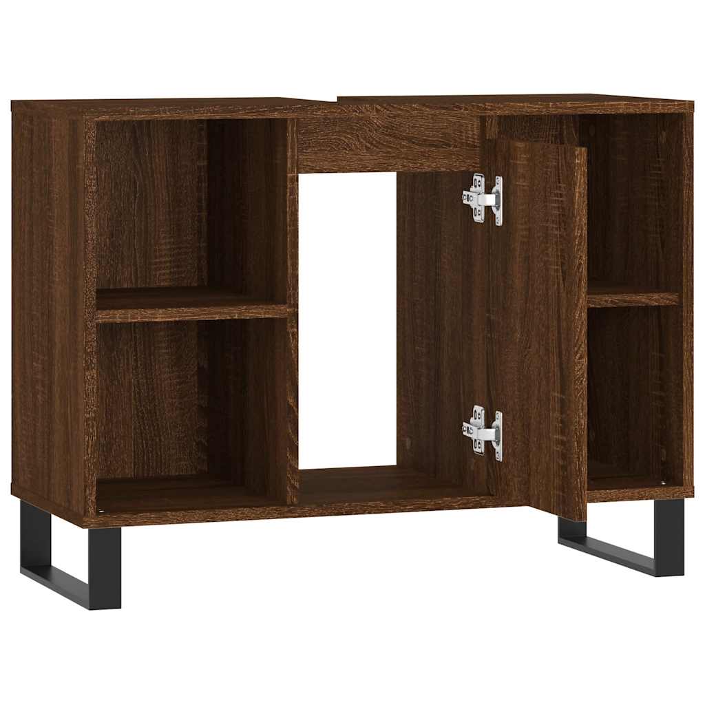 vidaXL Badschrank Braun Eichen-Optik 80x33x60 cm Holzwerkstoff