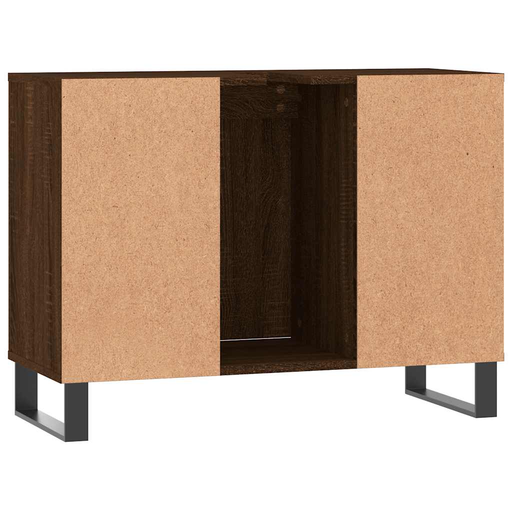vidaXL Badschrank Braun Eichen-Optik 80x33x60 cm Holzwerkstoff