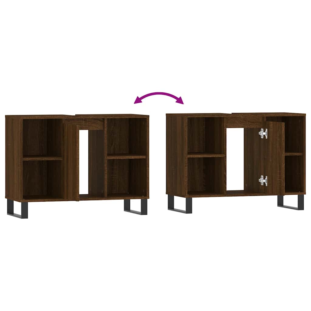 vidaXL Badschrank Braun Eichen-Optik 80x33x60 cm Holzwerkstoff