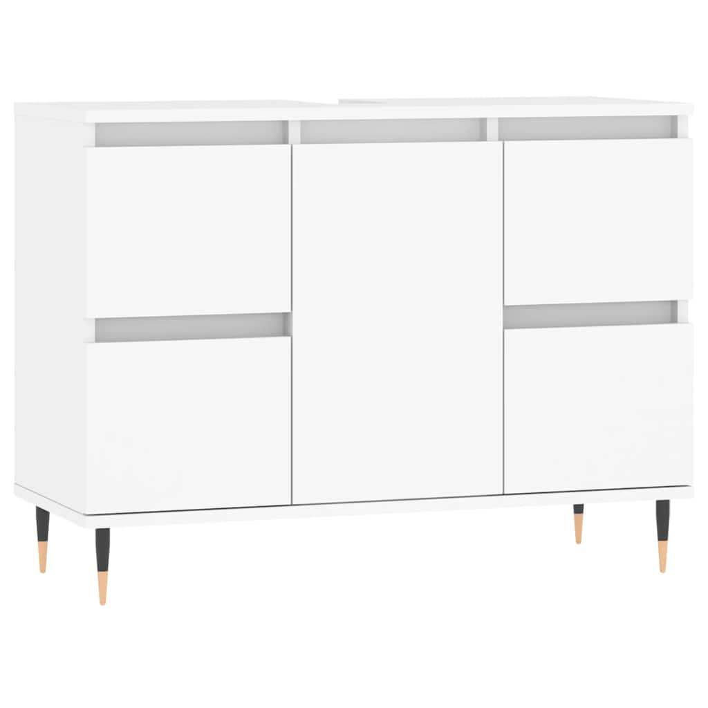vidaXL Meuble sous lavabo blanc 80x33x60 cm Bois d'ingénierie