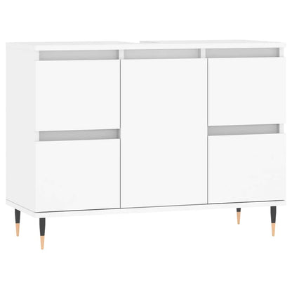vidaXL Meuble sous lavabo blanc 80x33x60 cm Bois d'ingénierie