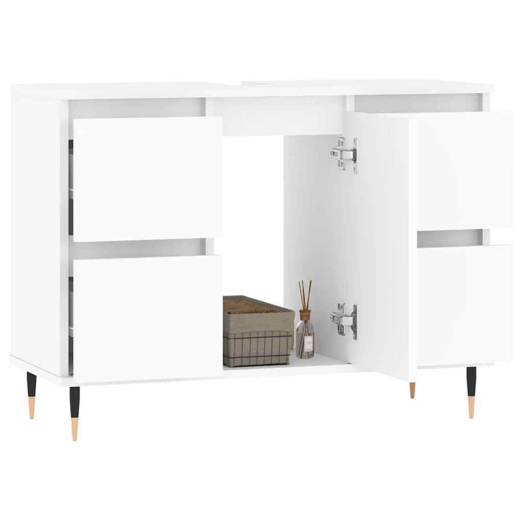vidaXL Meuble sous lavabo blanc 80x33x60 cm Bois d'ingénierie