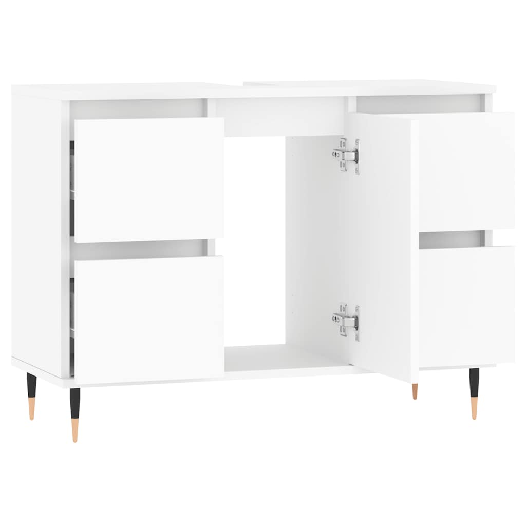 vidaXL Meuble sous lavabo blanc 80x33x60 cm Bois d'ingénierie