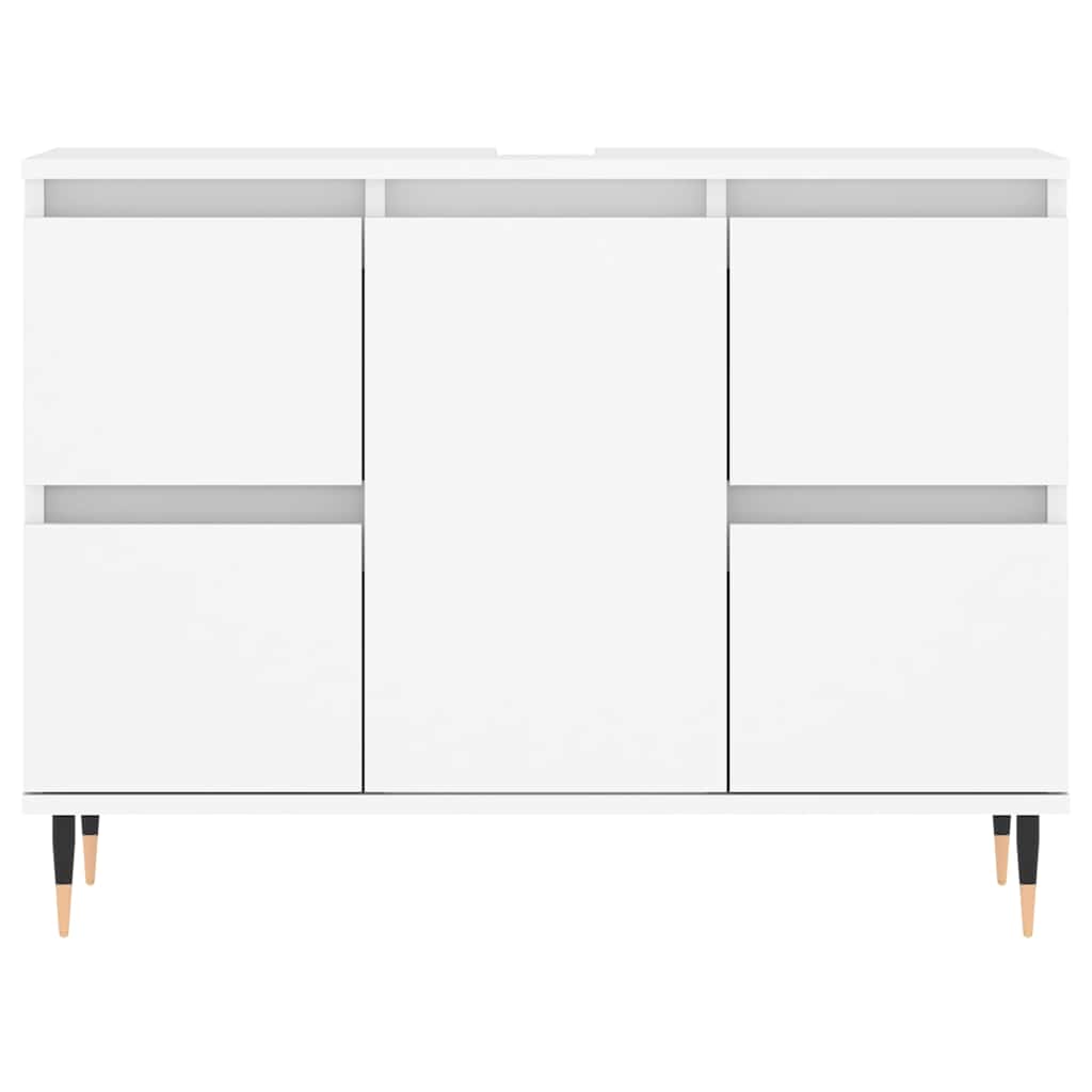 vidaXL Meuble sous lavabo blanc 80x33x60 cm Bois d'ingénierie