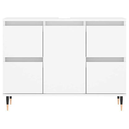 vidaXL Meuble sous lavabo blanc 80x33x60 cm Bois d'ingénierie