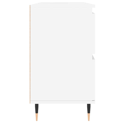 vidaXL Meuble sous lavabo blanc 80x33x60 cm Bois d'ingénierie