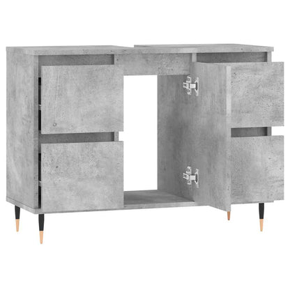 vidaXL Meuble de salle de bain gris béton 80x33x60 cm en bois d'ingénierie