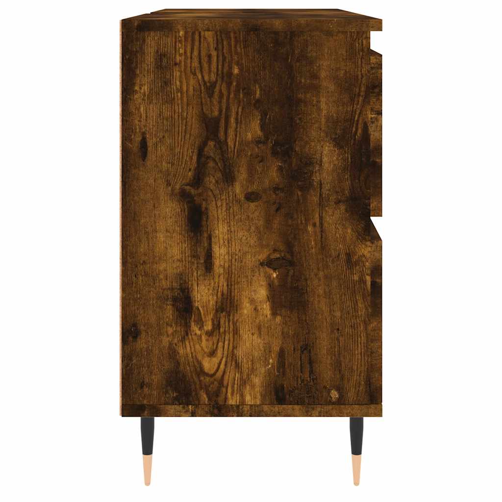 vidaXL Meuble de salle de bain chêne fumé 80x33x60 cm bois d'ingénierie