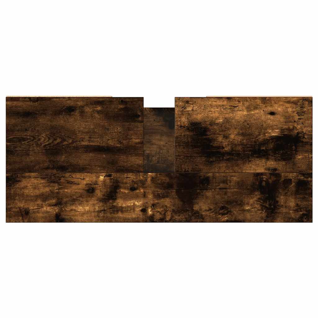 vidaXL Meuble de salle de bain chêne fumé 80x33x60 cm bois d'ingénierie