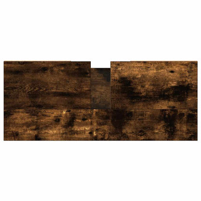 vidaXL Meuble de salle de bain chêne fumé 80x33x60 cm bois d'ingénierie
