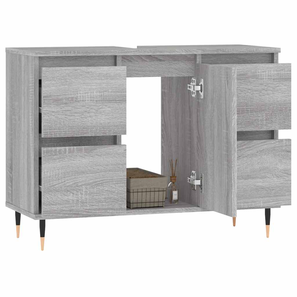 vidaXL Meuble de salle de bain gris Sonoma 80x33x60 cm en bois d'ingénierie