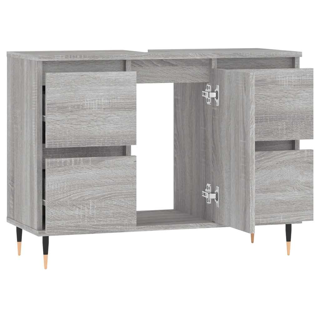 vidaXL Meuble de salle de bain gris Sonoma 80x33x60 cm en bois d'ingénierie