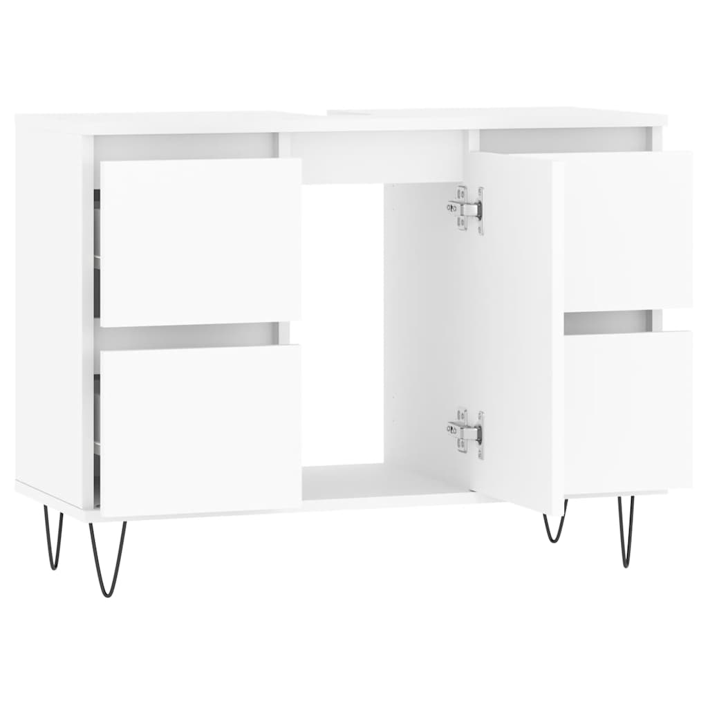vidaXL Badschrank Weiß 80x33x60 cm Holzwerkstoff