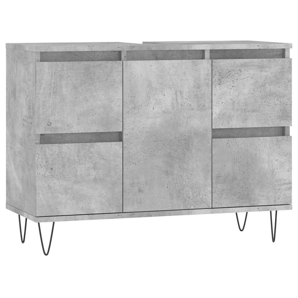vidaXL Badschrank Betongrau 80x33x60 cm Holzwerkstoff